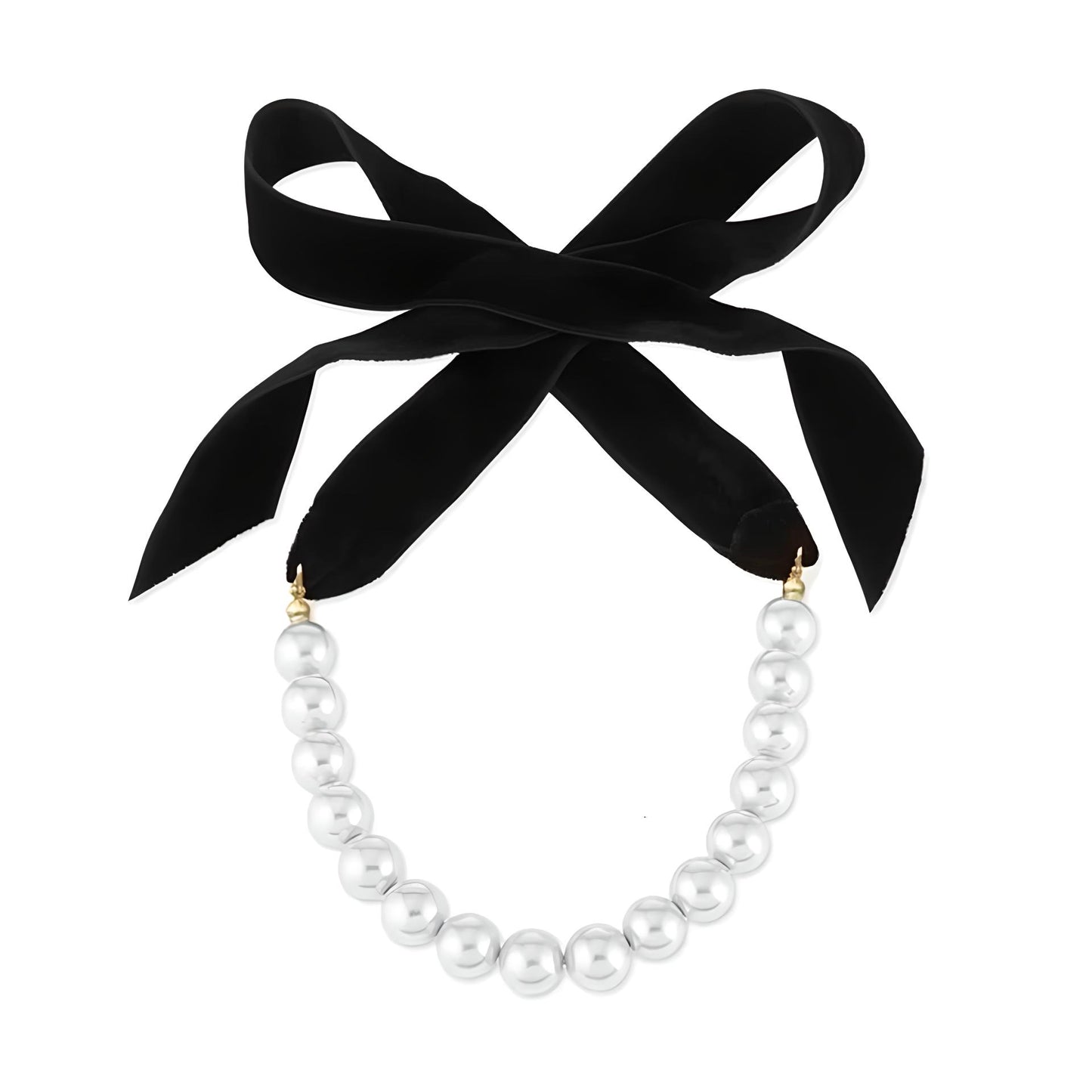 Pearl Velvet Ribbon Necklace