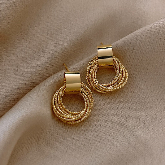 Metallic Gold-Silver Earrings